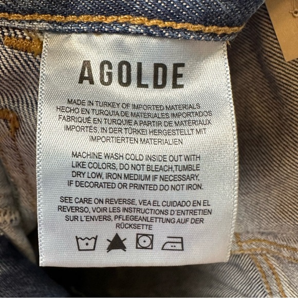 Agolde Cooper Cargo Utilitarian Denim Jeans High Rise Regulation Wash 28 NWT - Picture 8 of 11